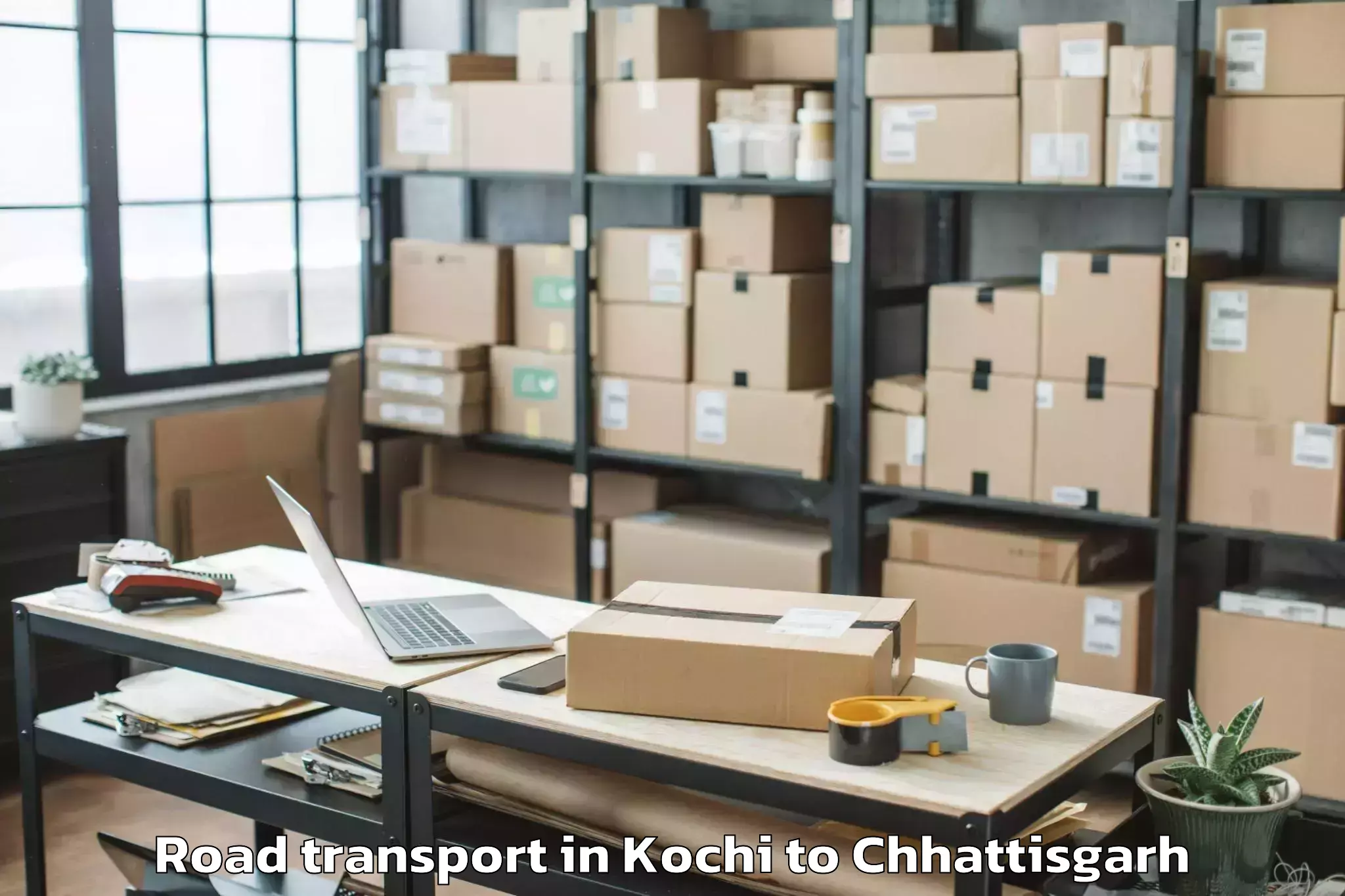 Affordable Kochi to Kondagaon Road Transport